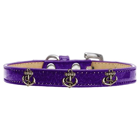 MIRAGE PET PRODUCTS Bronze Anchor Widget Dog CollarPurple Ice Cream Size 16 633-23 PR16